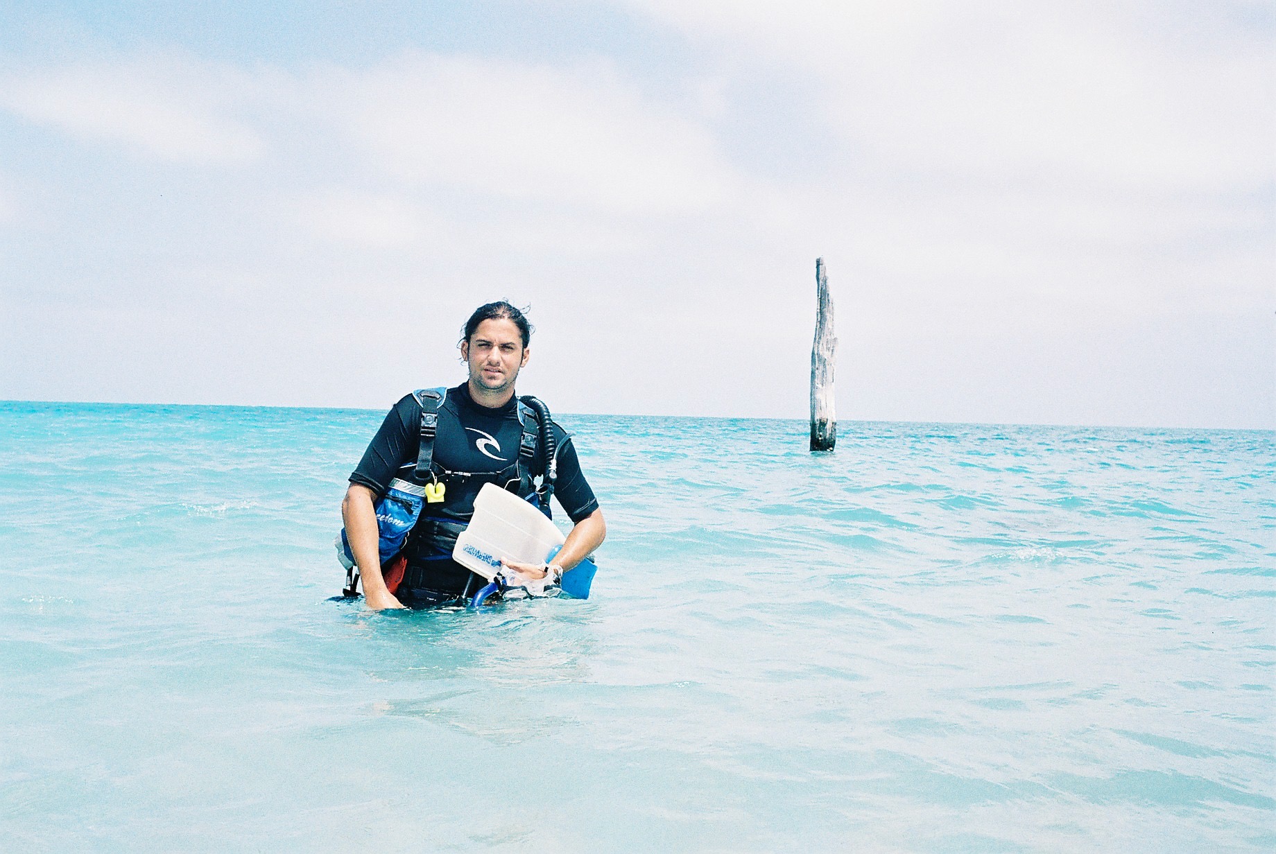 PADI Professional in shallow ocean water